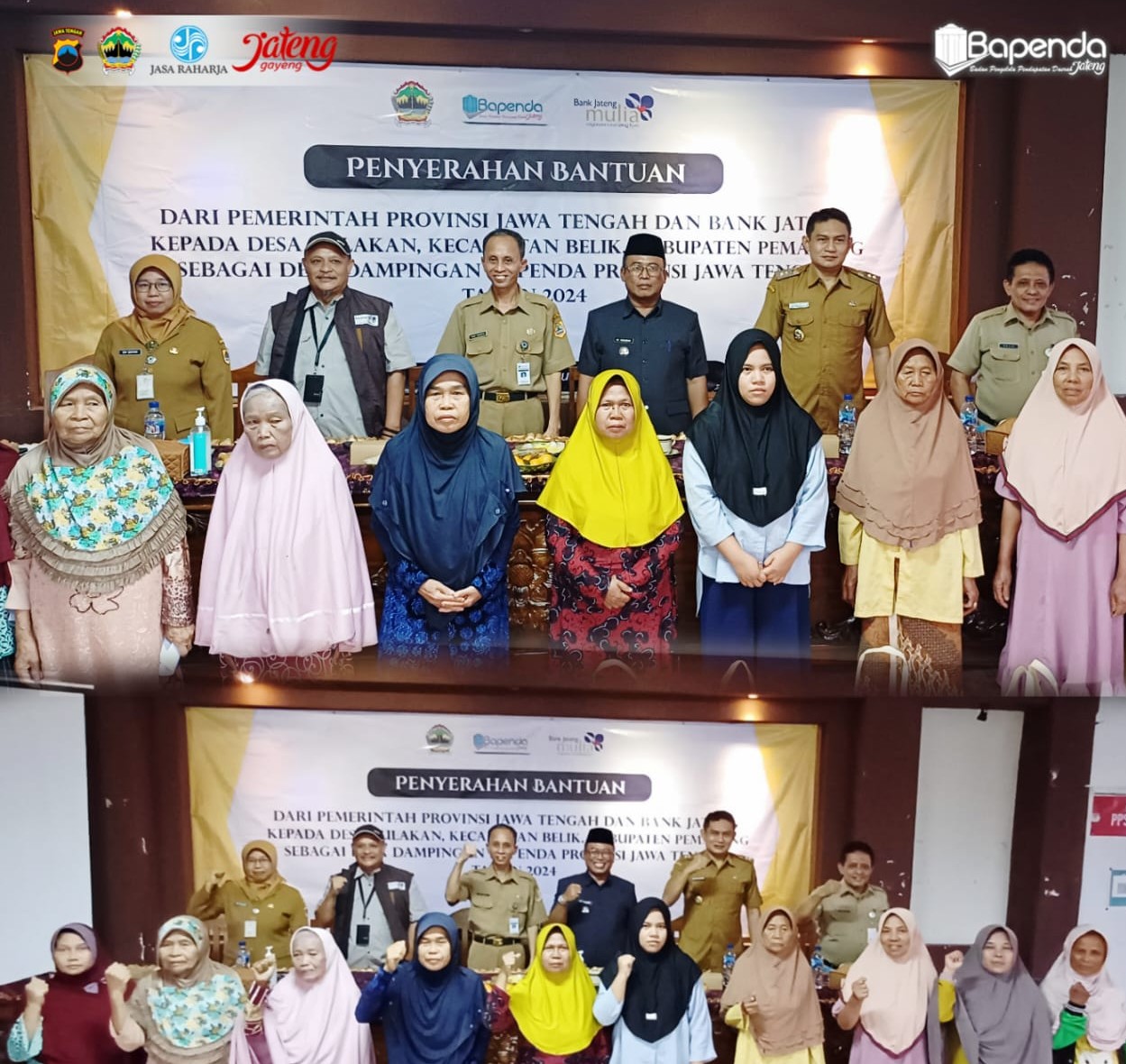 BAPENDA Prov. Jateng mengadakan kegiatan penyerahan bantuan dari Provinsi Jawa Tengah dan Bank Jateng kepada Desa Bulakan