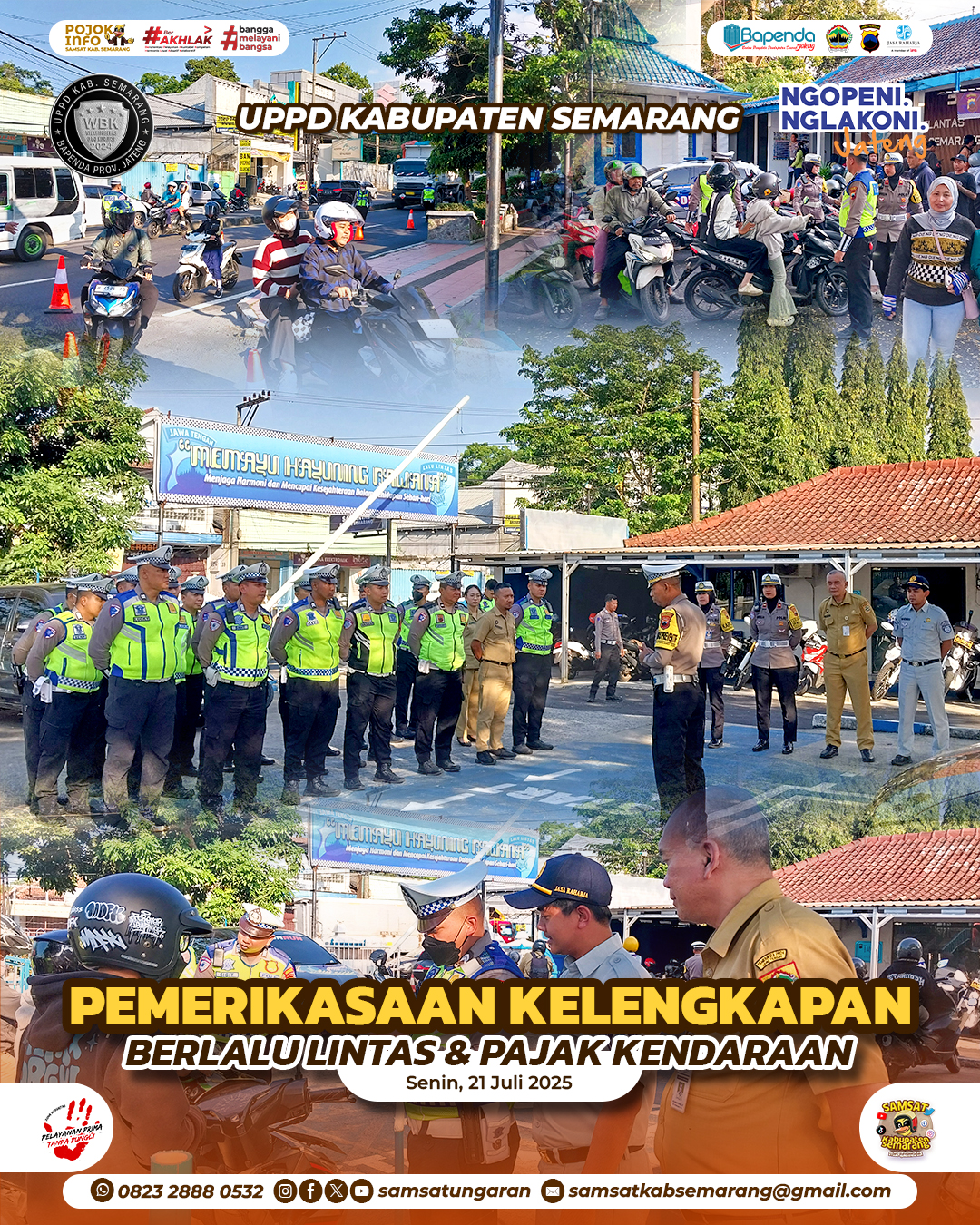 Pemeriksaan Kelengkapan Berlalu Lintas dan Pajak Kendaraan Bermotor di Kabupaten Semarang 21 Juli 2025 | UPPD KABUPATEN SEMARANG